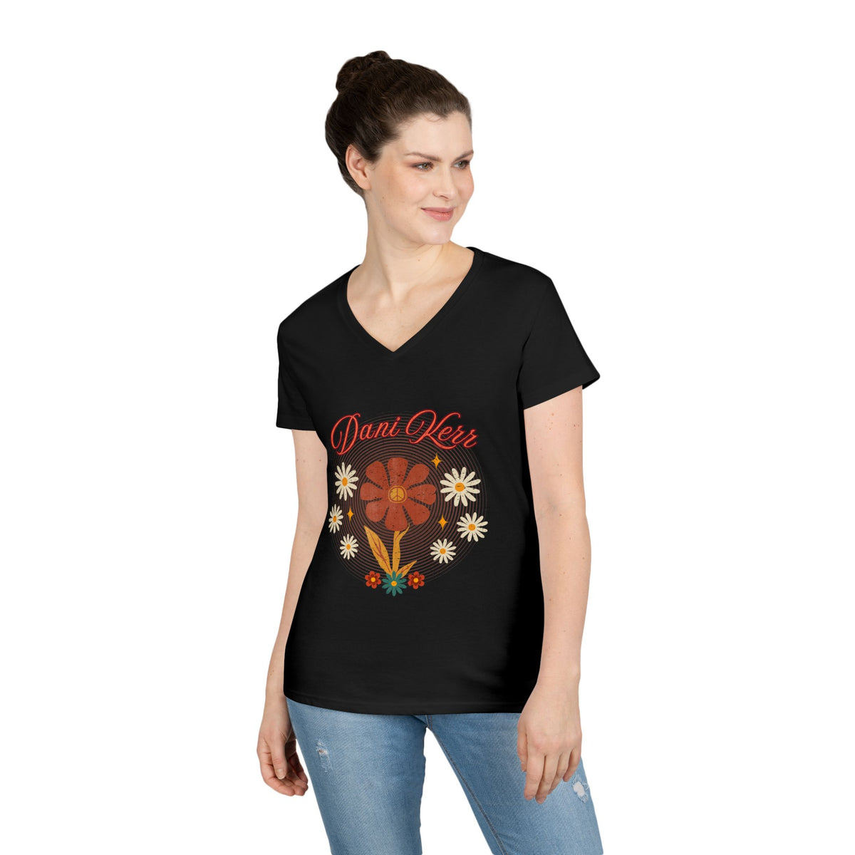 Ladies' V-Neck T-Shirt — Peace Garden ‘Dani Kerr' Fall 2026 Tee