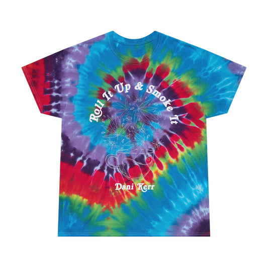 Roll It Up & Smoke It Tie-Dye Tee, Funky Spiral Shirt
