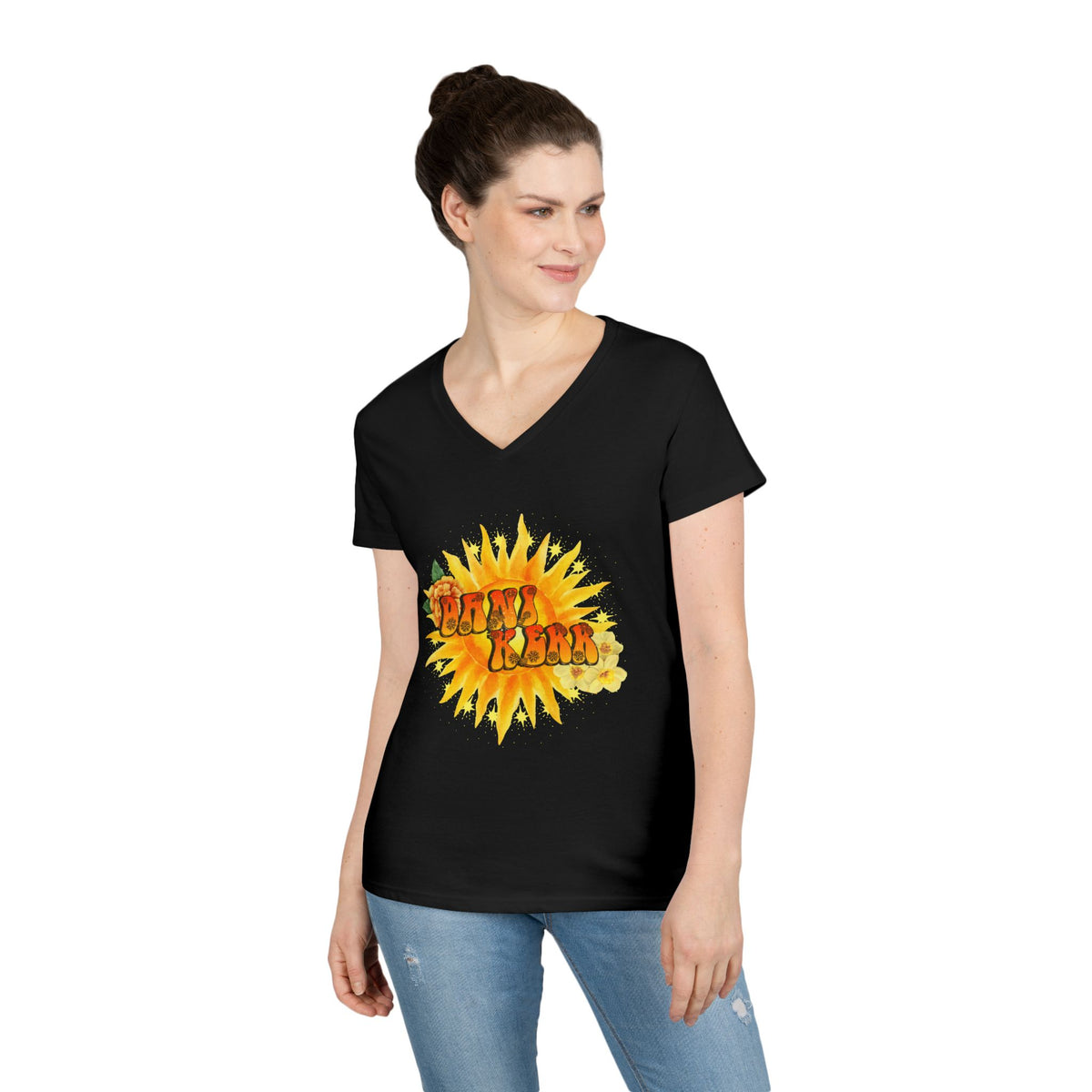 Ladies' V-Neck T-Shirt — Dani Kerr Fall 2026 Burst Tee