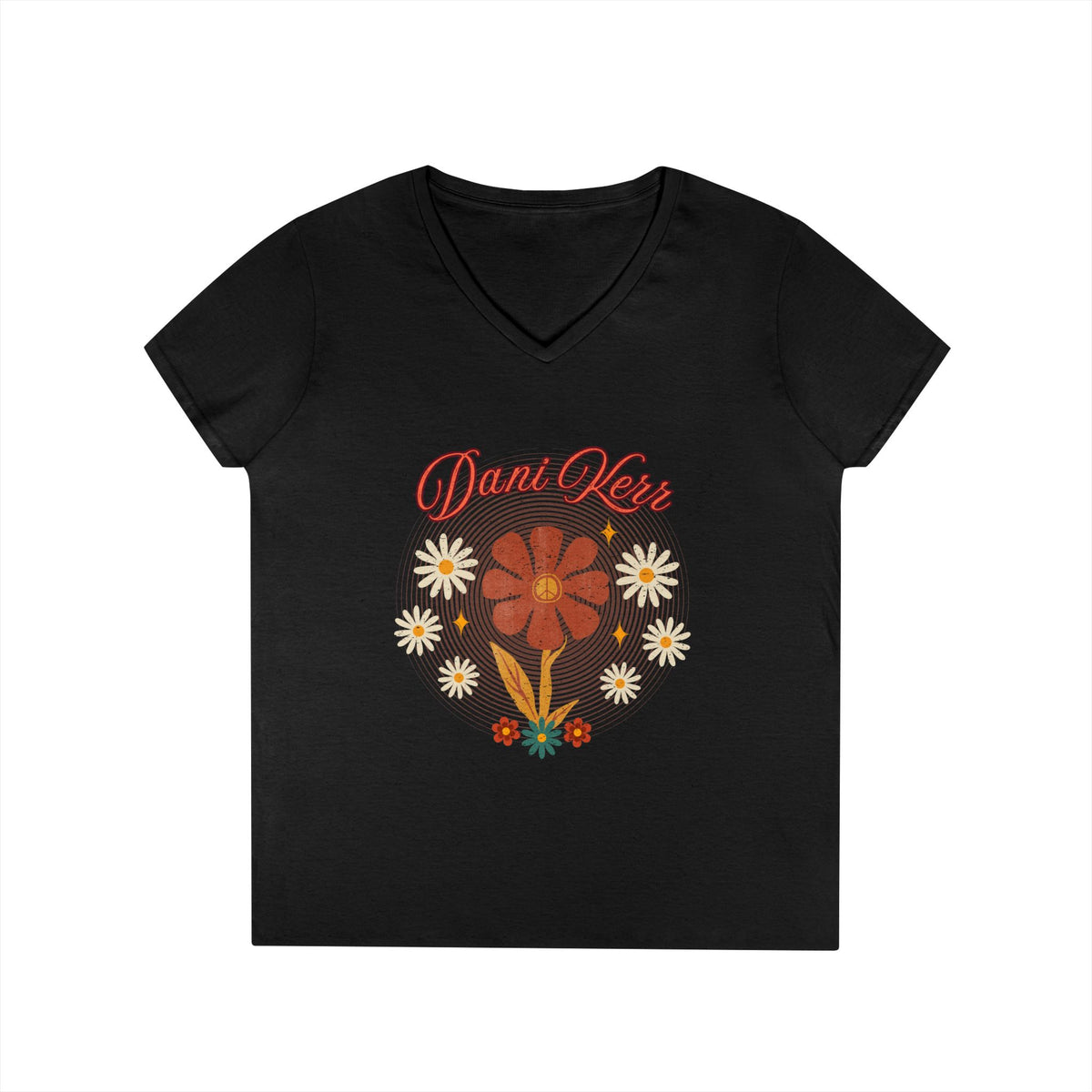 Ladies' V-Neck T-Shirt — Peace Garden ‘Dani Kerr' Fall 2026 Tee