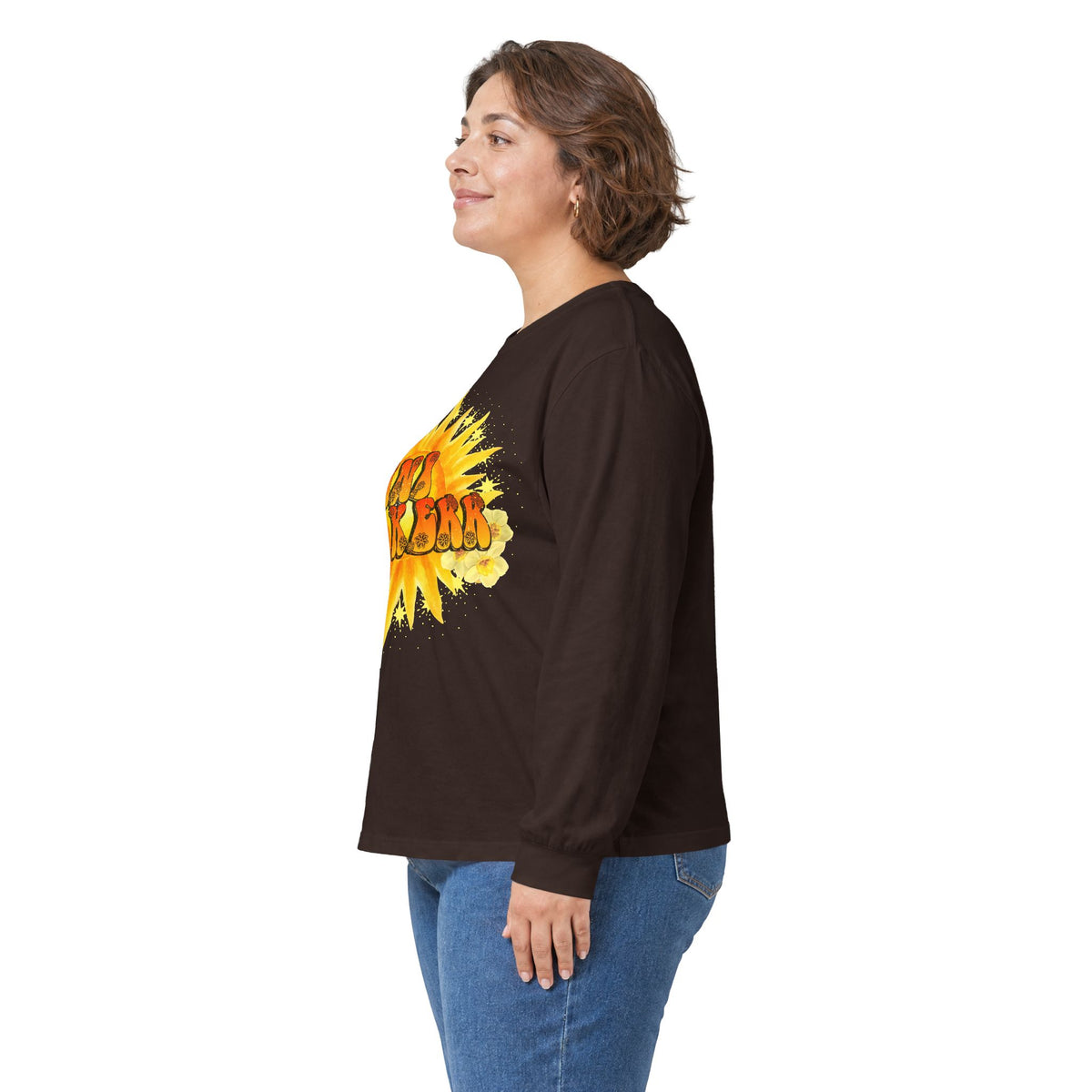 Long Sleeve Tee — "Baby King" Sunflower Graphic