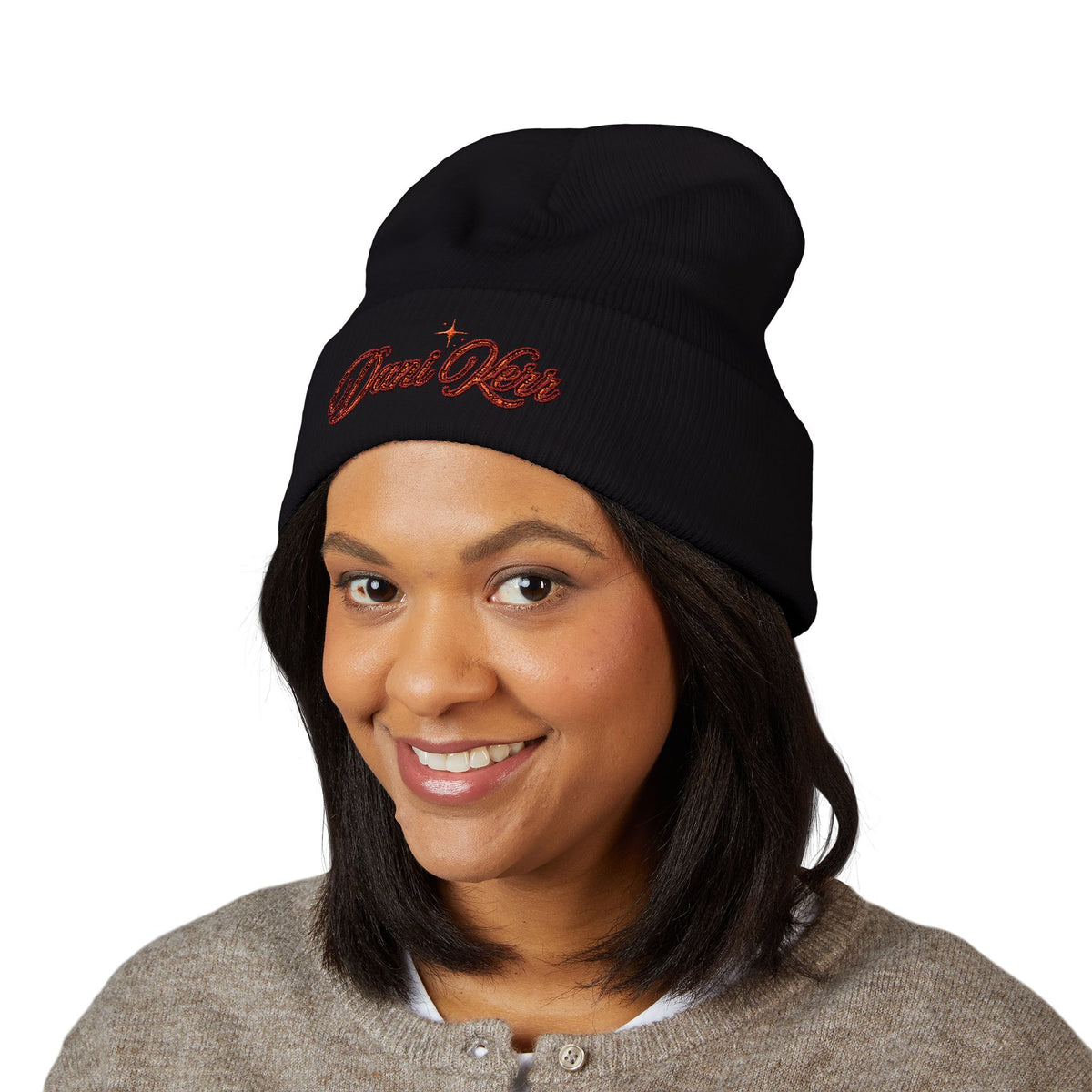 Embroidered 'Dani Kerr' Fall 2026 Cuffed Beanie