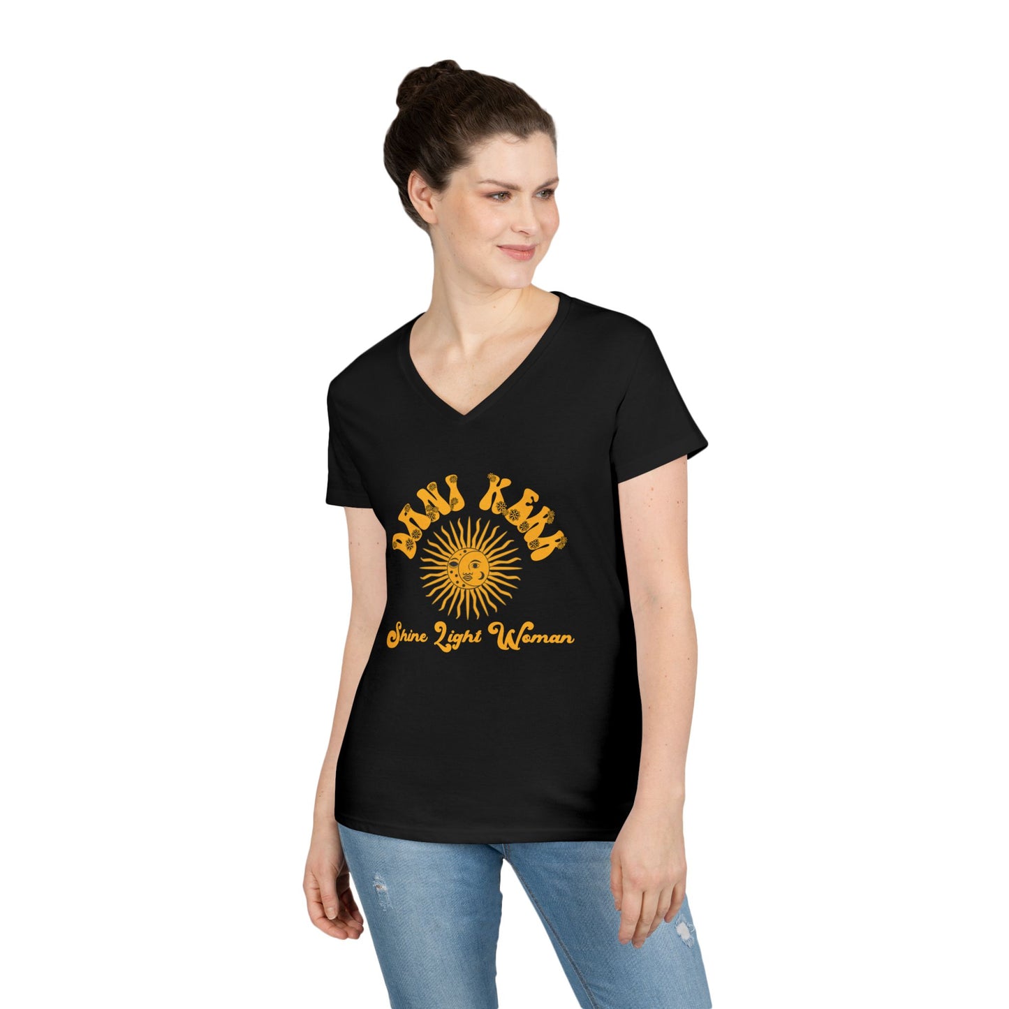 Shine Light Woman Ladies' V-Neck T-Shirt