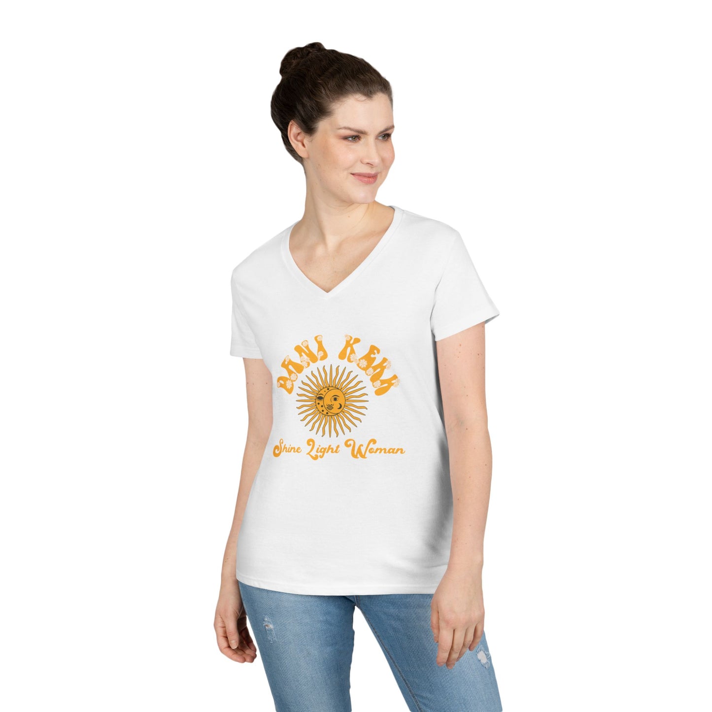 Shine Light Woman Ladies' V-Neck T-Shirt